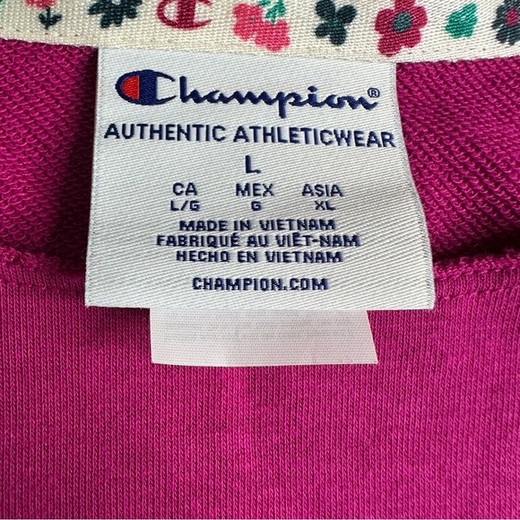 Champion Women's French Terry Logo Sweatshirt Pink Size Large - Picture 7 of 8